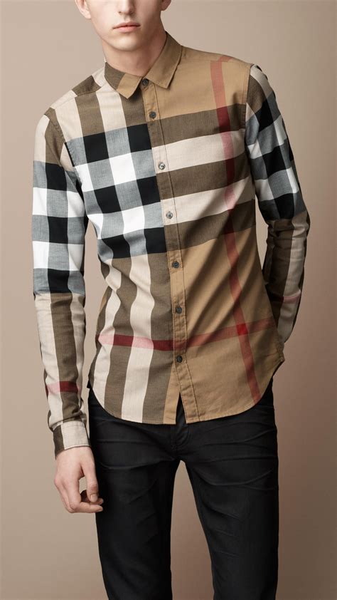 burberry check dress shirt|Burberry men's button up shirt.